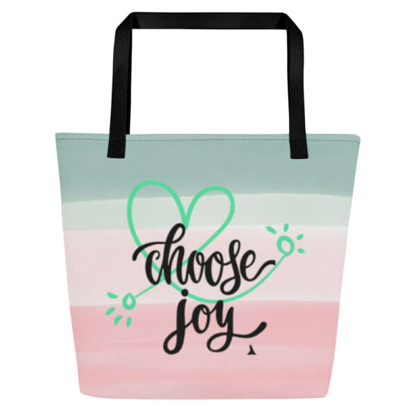 All-Over Print Large Tote Bag Choose Joy Large