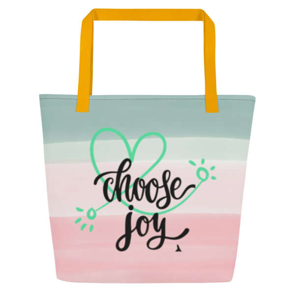 All-Over Print Large Tote Bag Choose Joy Large - Image 7