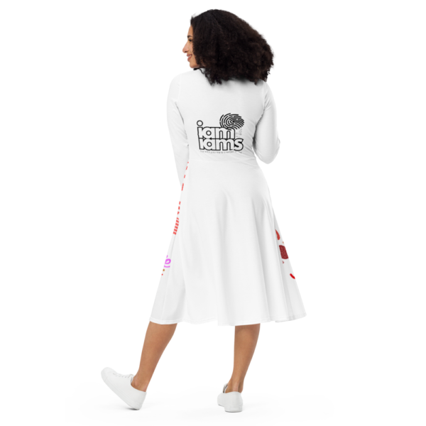 All-over print long sleeve midi dress You Are Loved - Image 3