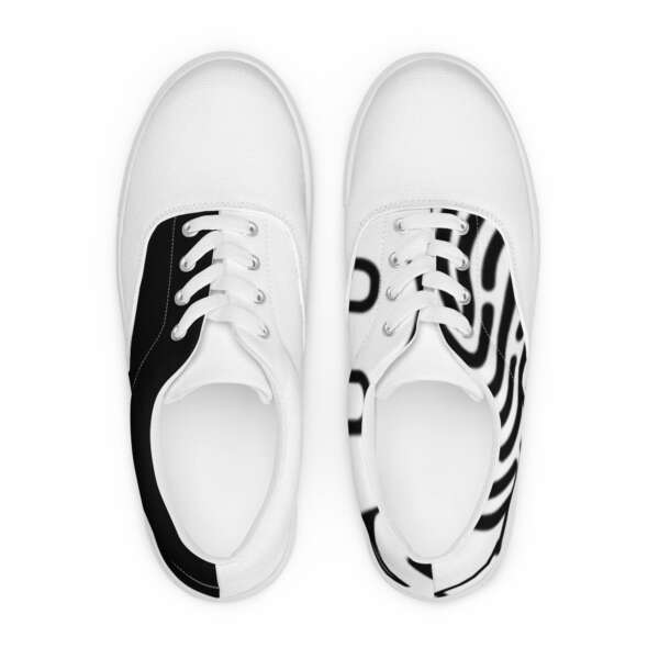 Women’s lace-up canvas shoes Logo Large Left Side Black (top)