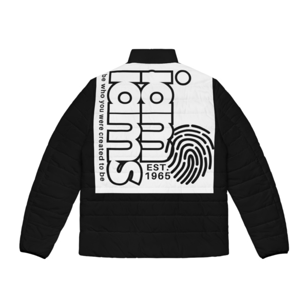 Men's Puffer Jacket (AOP) Large Logo Black & White - Image 6