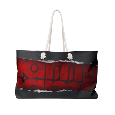 Weekender Bag Large Hidden Logo Red & Black