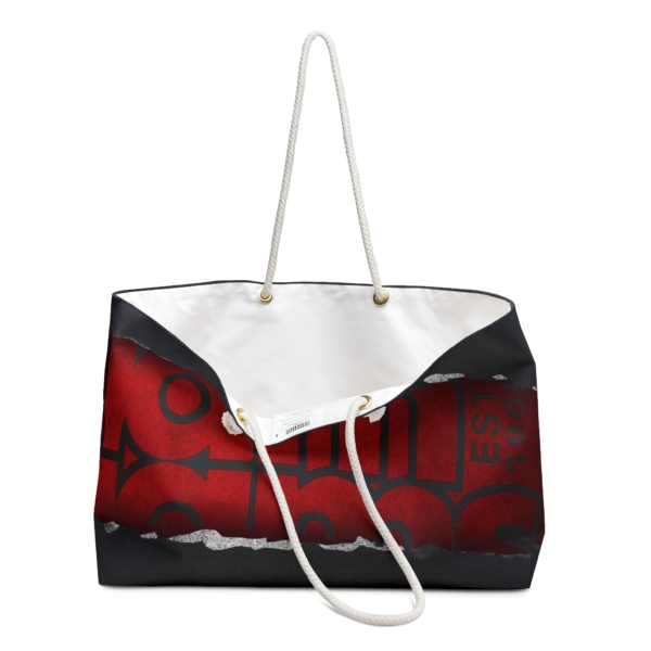 Weekender Bag Large Hidden Logo Red & Black - Image 3
