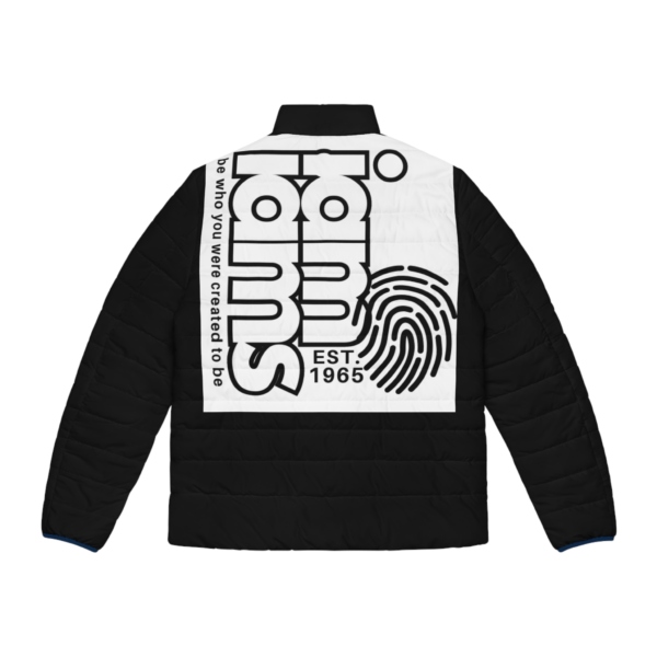 Men's Puffer Jacket (AOP) Large Logo Black & White - Image 2